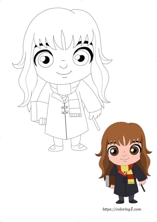 Hermione from Harry Potter And The Sorcerer'S Stone Coloring Page