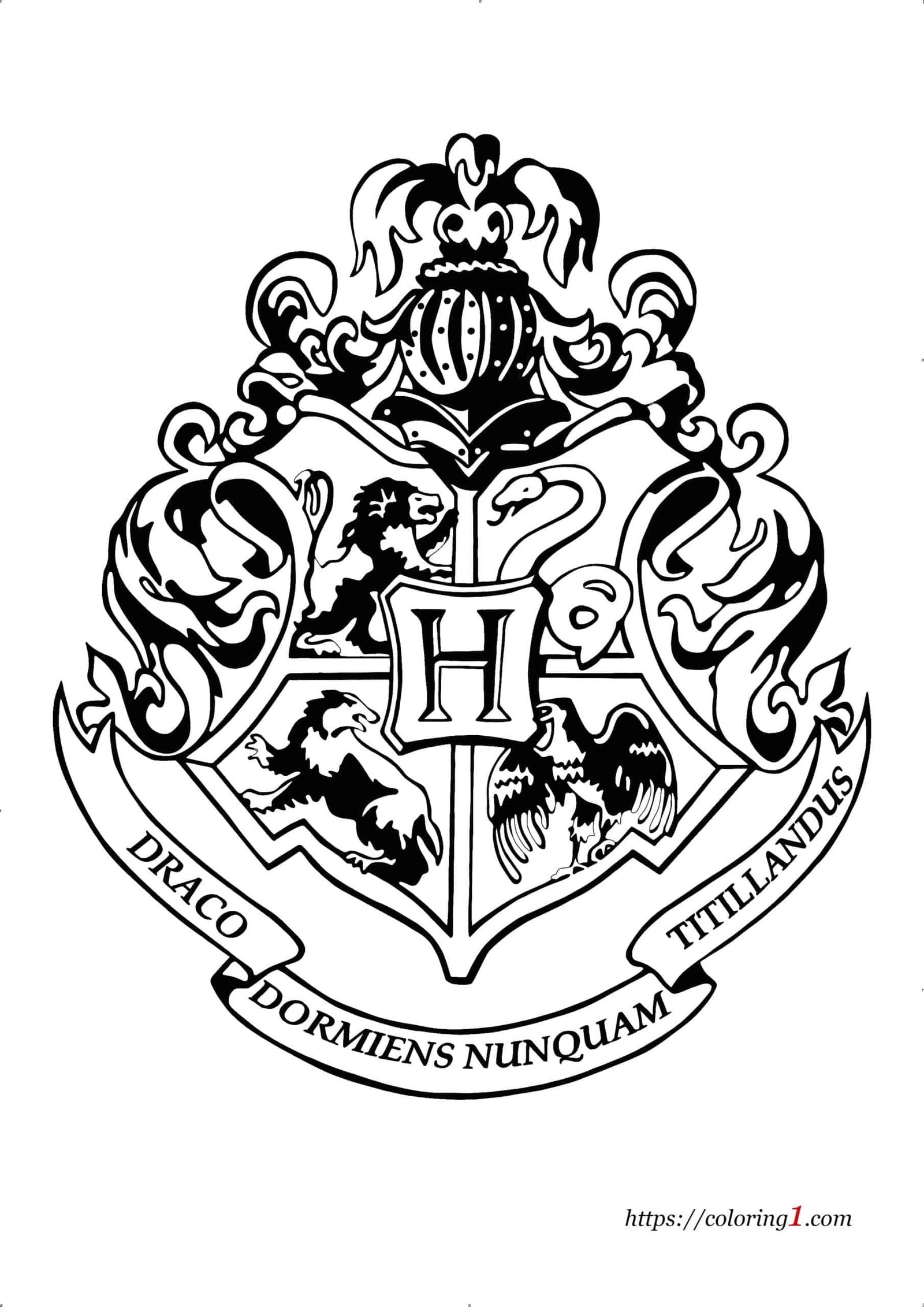 Harry Potter Kleurplaat Hogwarts Logo
