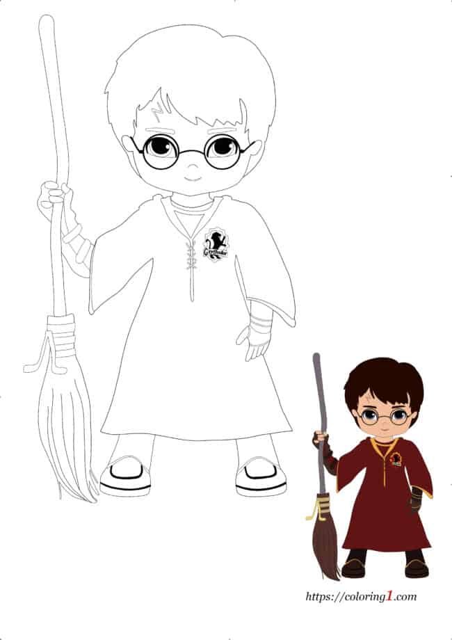 Harry Potter Quidditch coloring sheet for kids