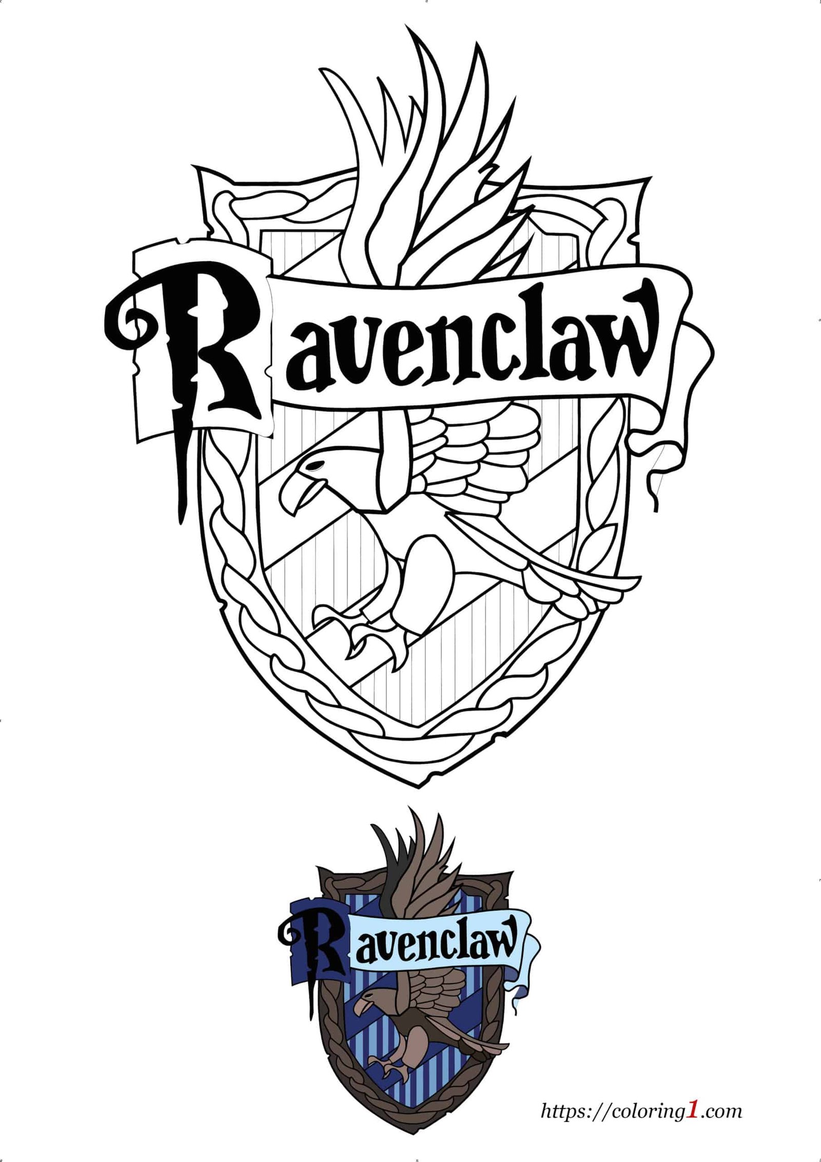 Harry Potter Ravenclaw coloring page to print pdf