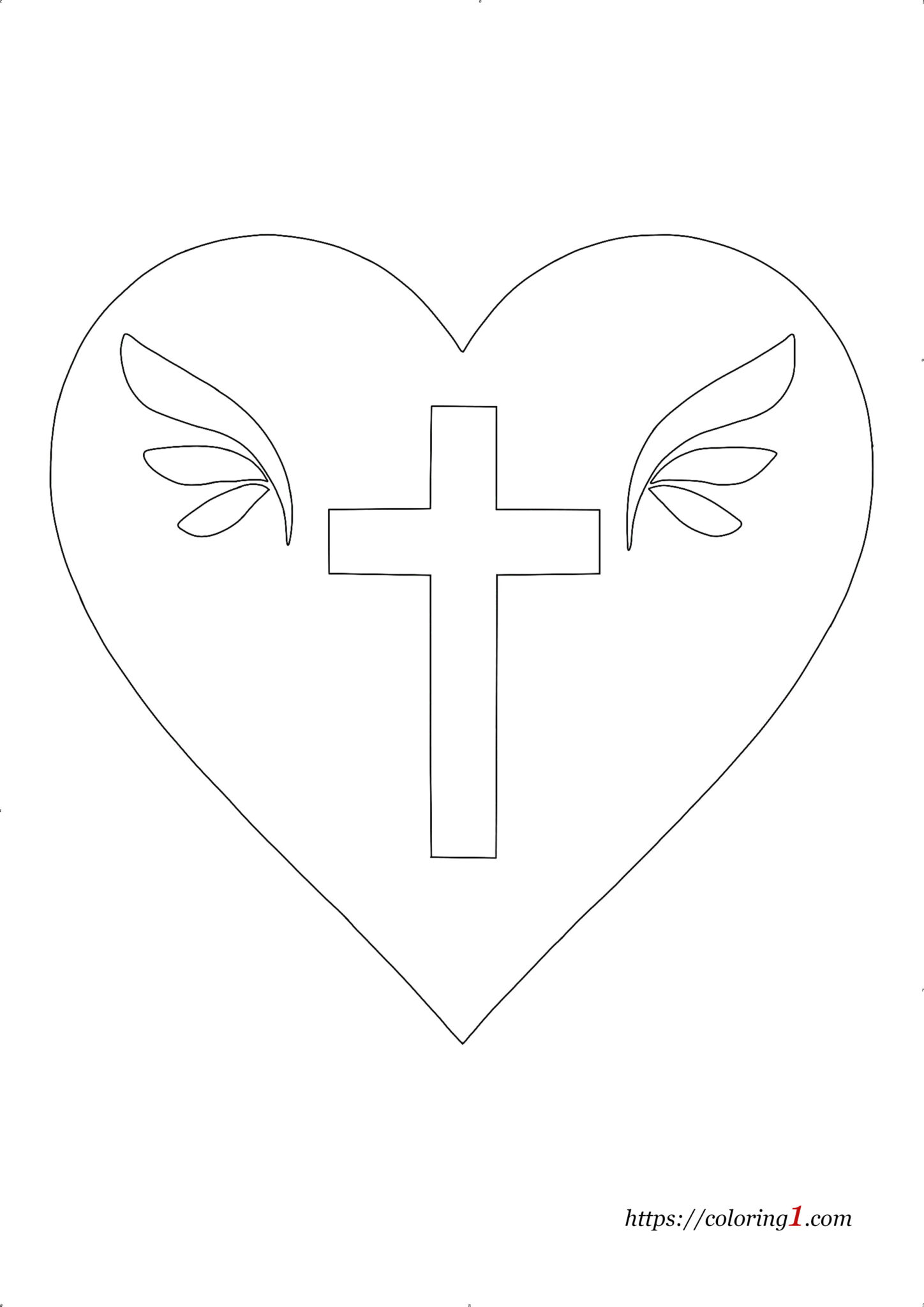 Heart And Cross Coloring Pages - 2 Free Coloring Sheets (2021)
