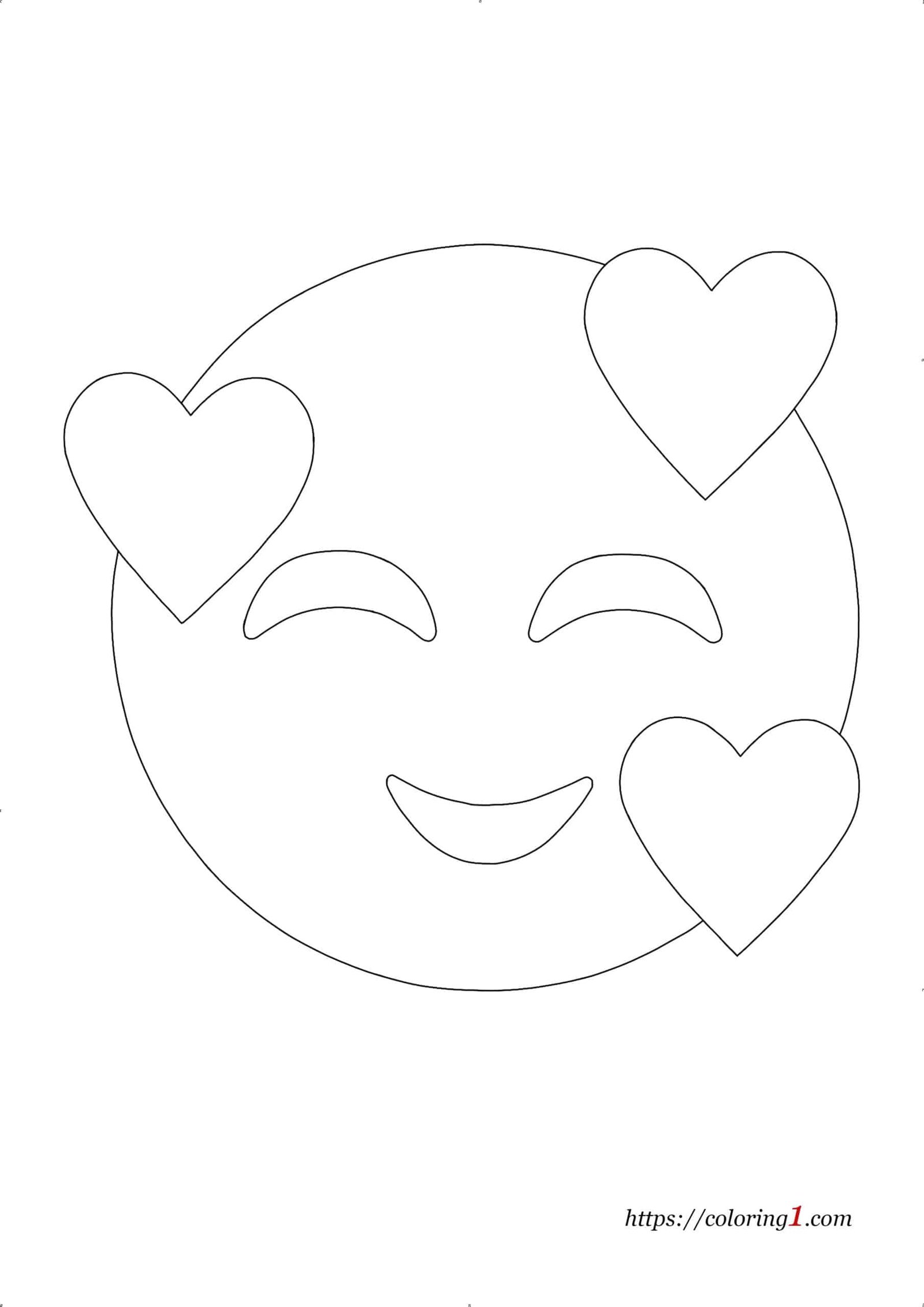 Hart Emoji kleurplaat om af te drukken