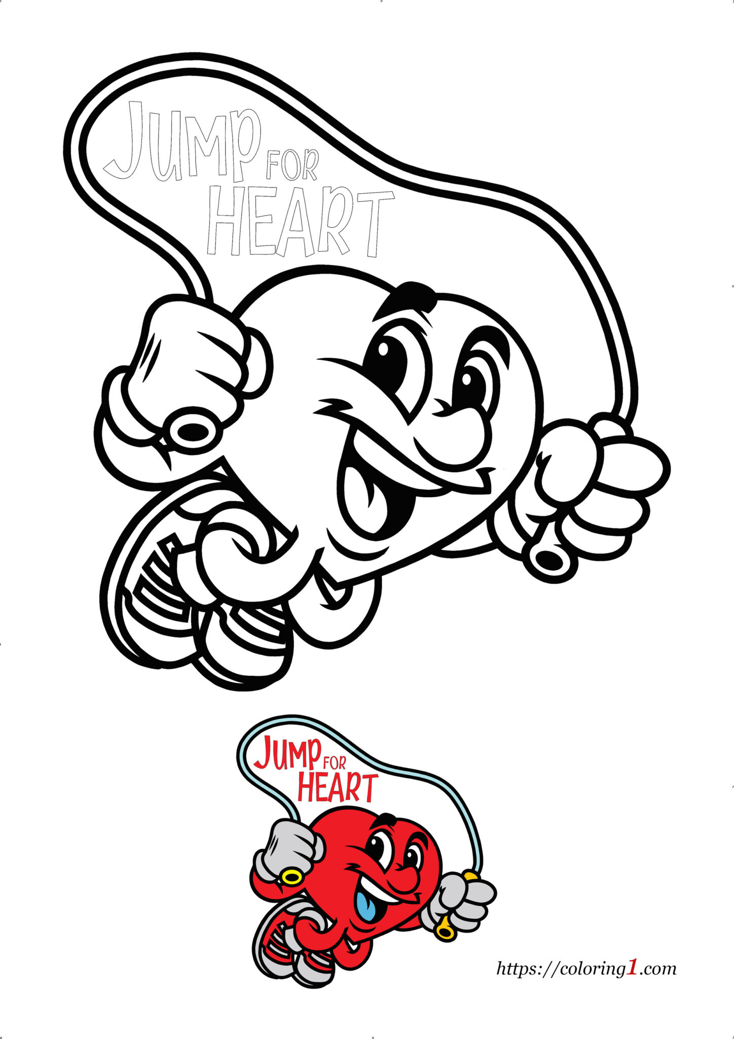 Jump Rope For Heart Coloring Pages - 2 Free Coloring Sheets (2021)