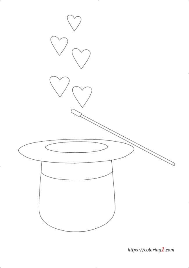 Magic Hearts coloring page for kids