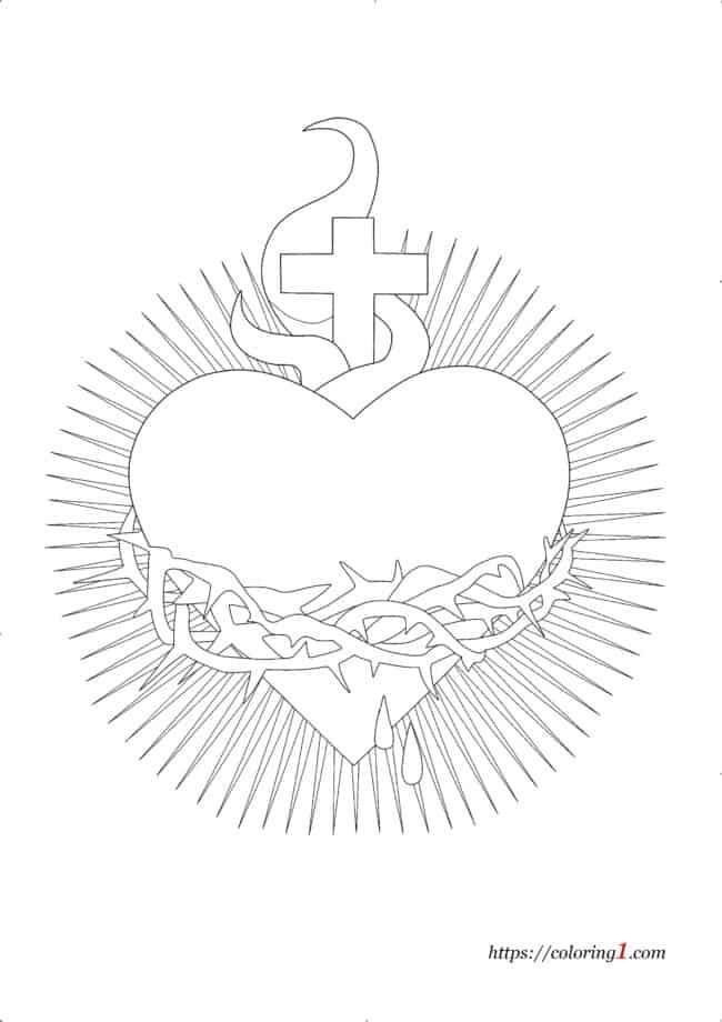 Sacred Heart coloring page