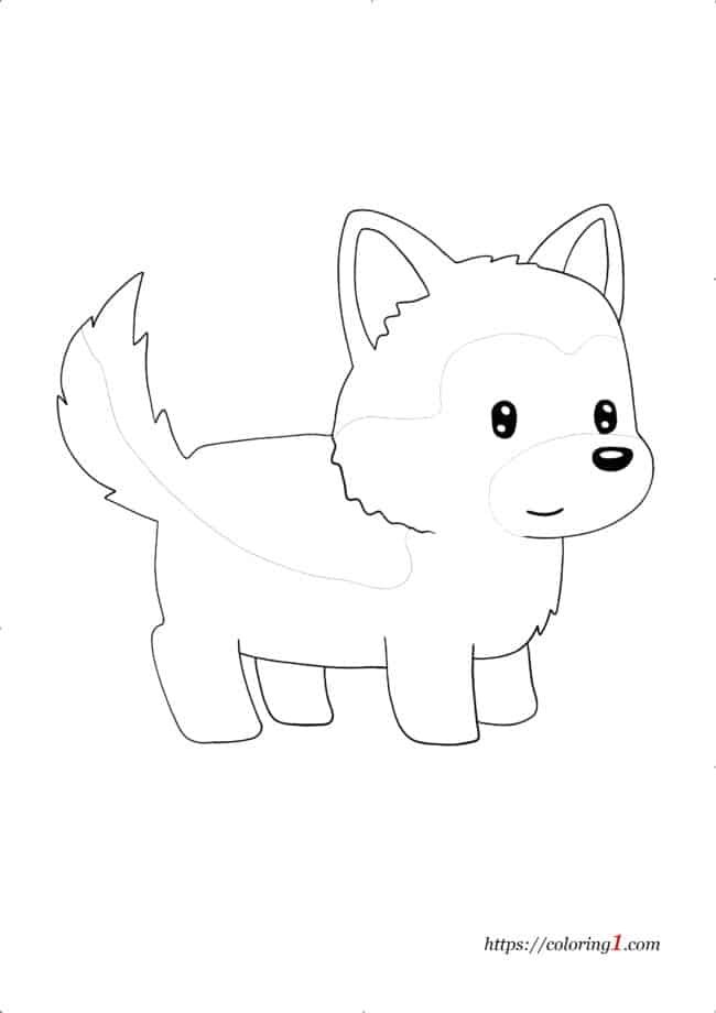 Anime Hond kleurplaat