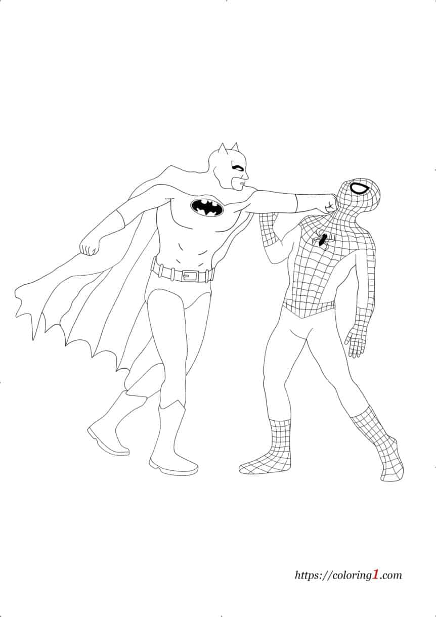 Batman vs Spiderman Coloring Pages - 2 Free Coloring Sheets (2021)