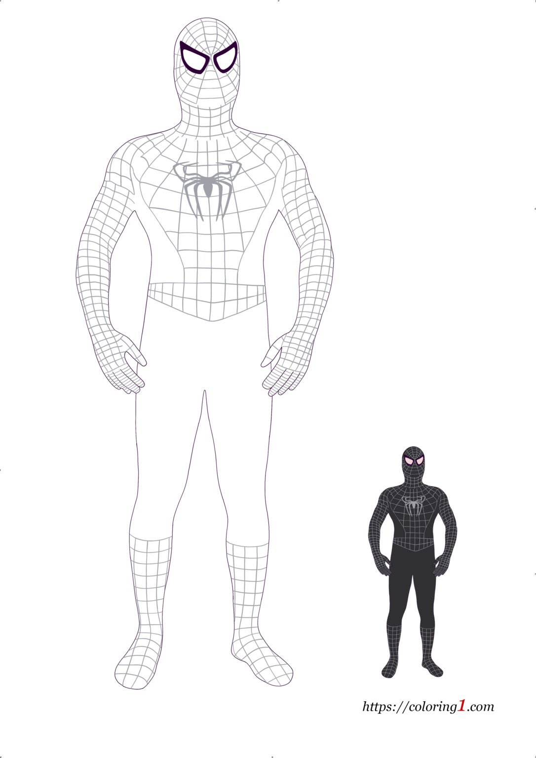 Coloriage Spiderman Noir - Coloriage Gratuit à Imprimer Dessin 2021