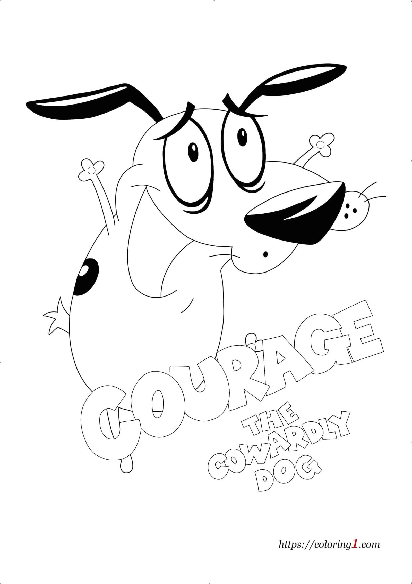 Courage de laffe hond kleurplaat