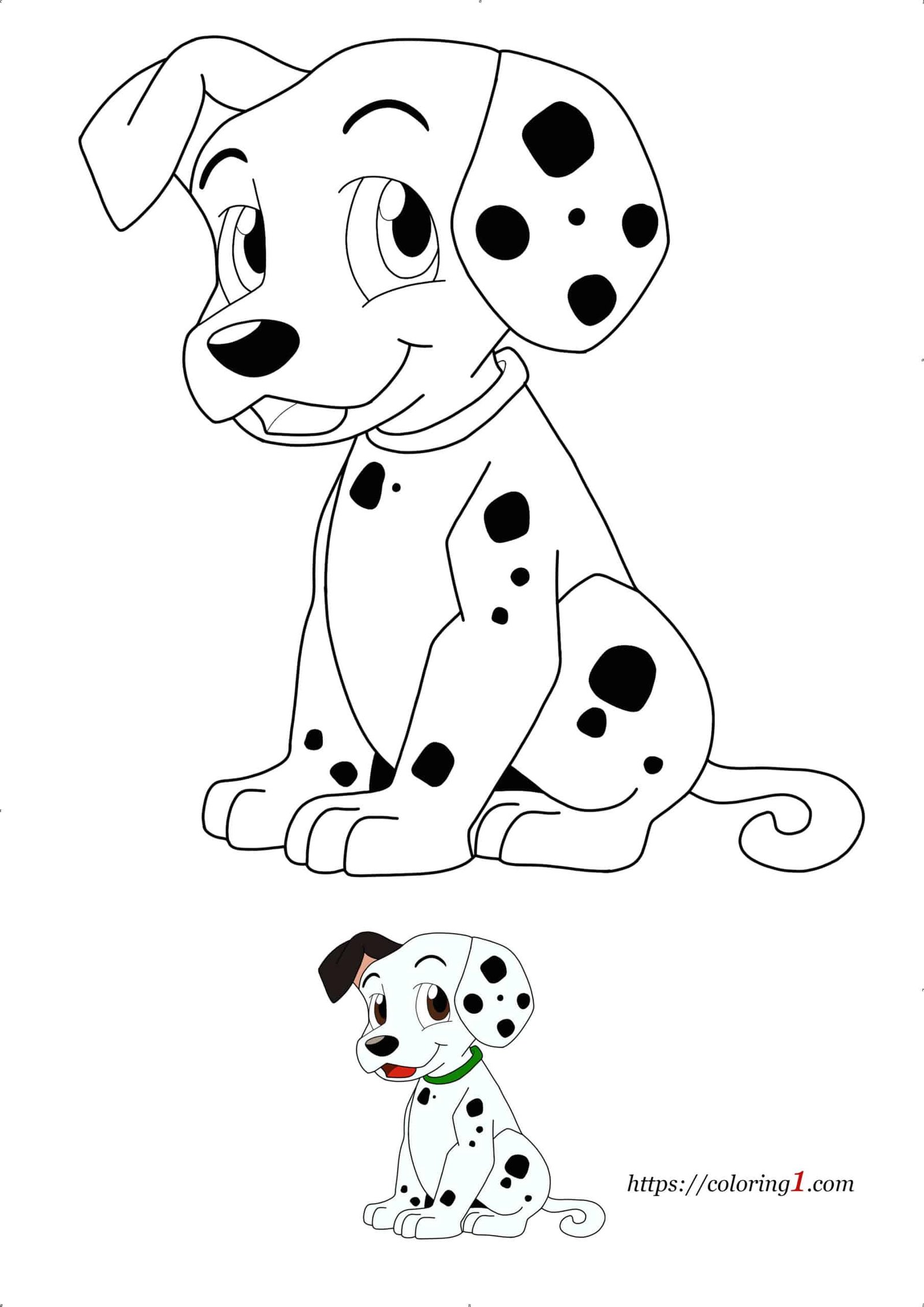 Dalmatische Honden ras kleurplaat om online te printen