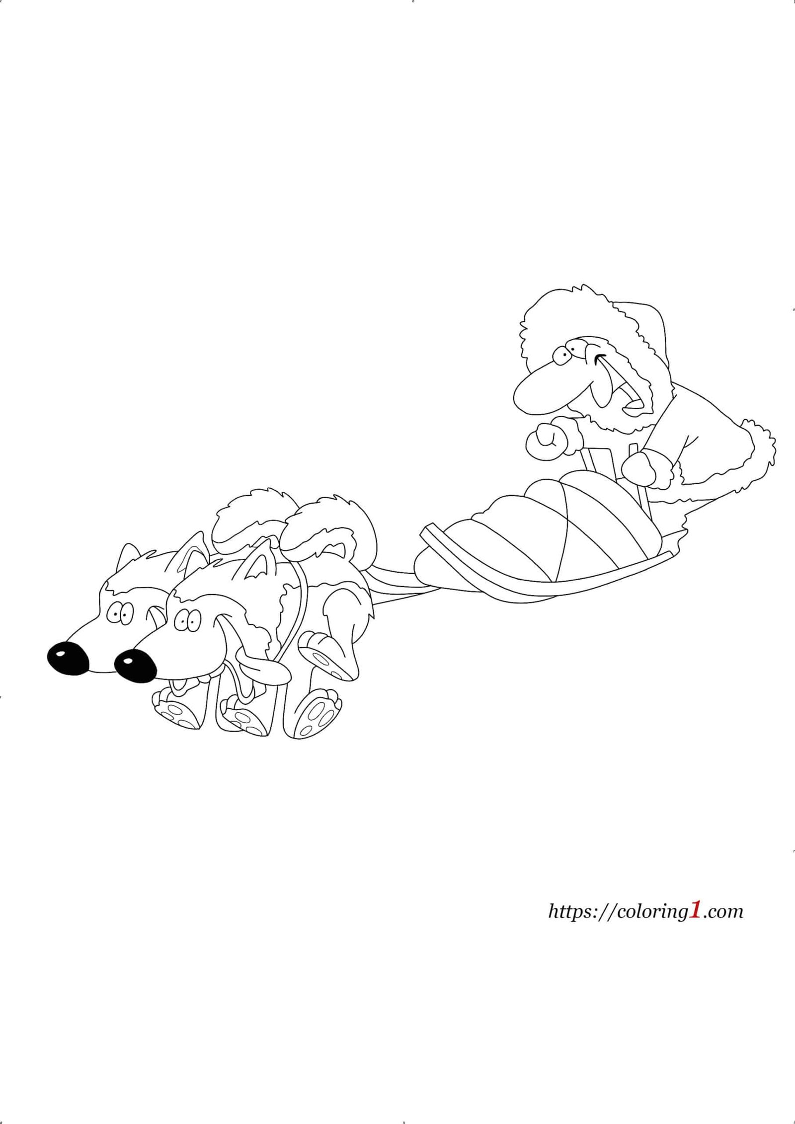 Dog Sled Race coloring page