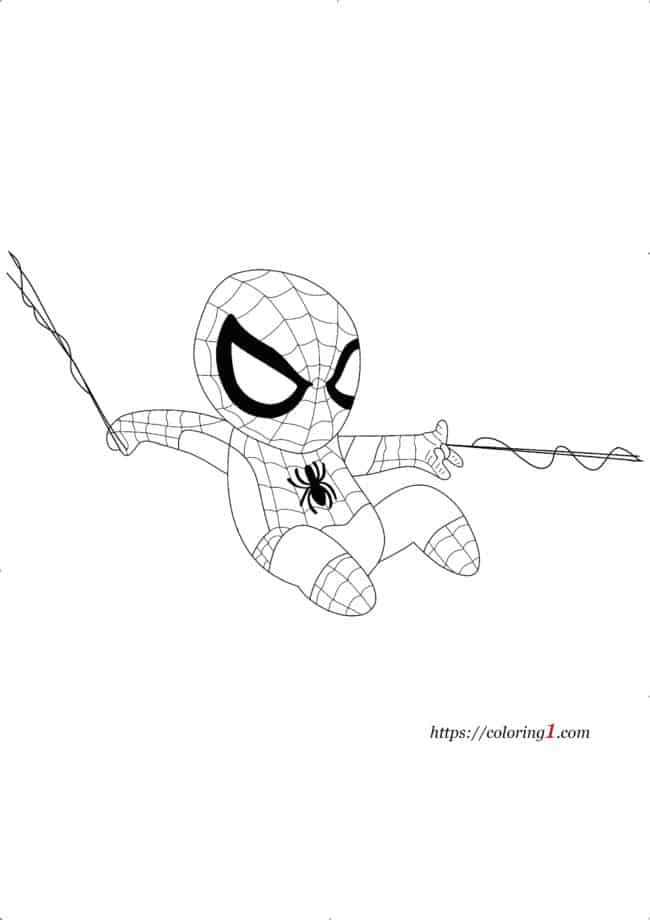 Makkelijke Spiderman kleurplaat