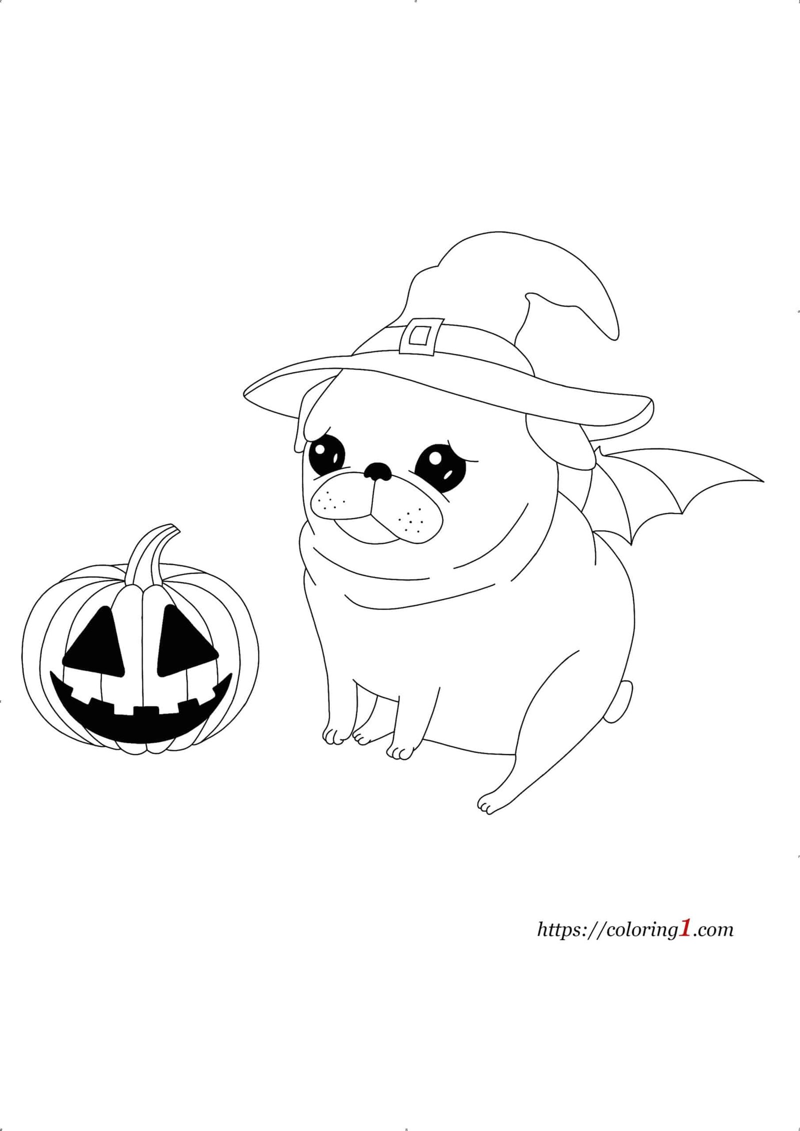Halloween Hond Kleurplaat