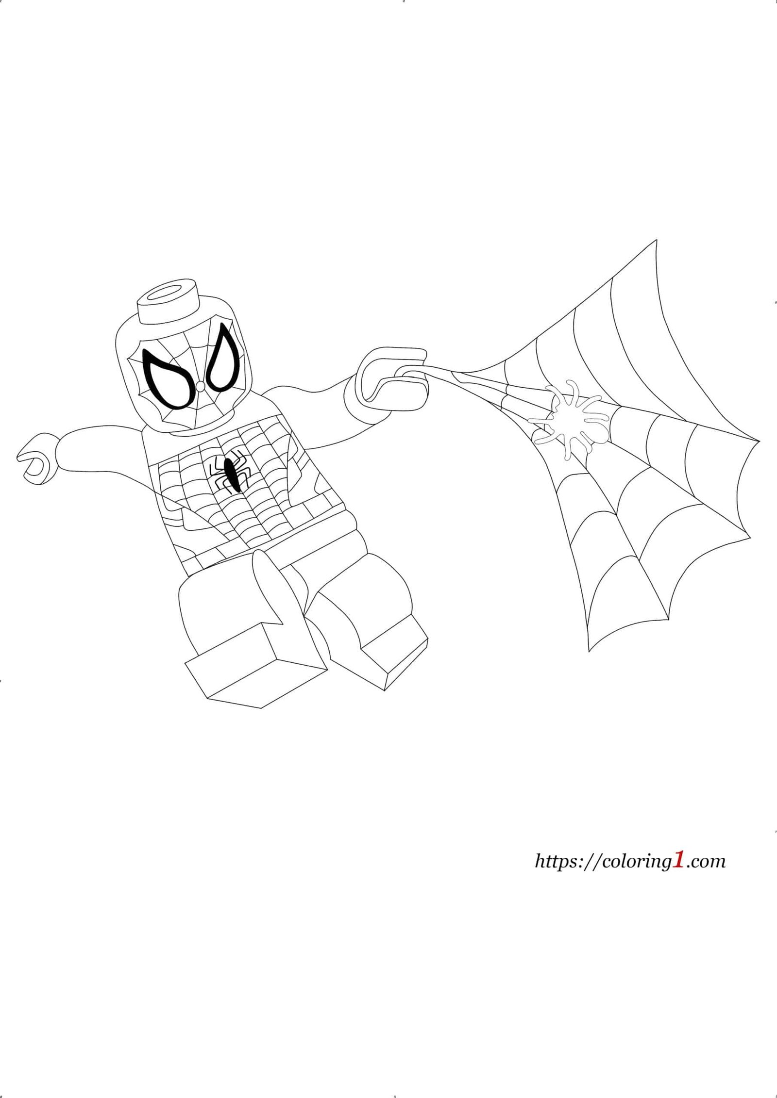 Kleurplaat Spiderman Lego