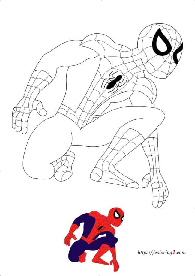 Marvel Spiderman free coloring page to print