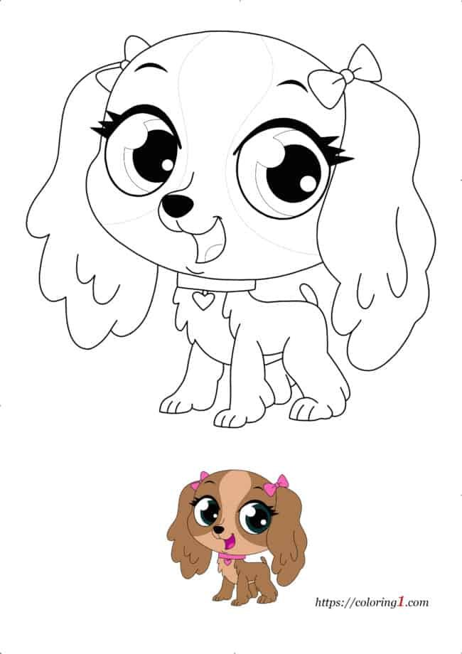 Nutmeg Dash Petshop Hond kleurplaat voor meisjes om af te drukken