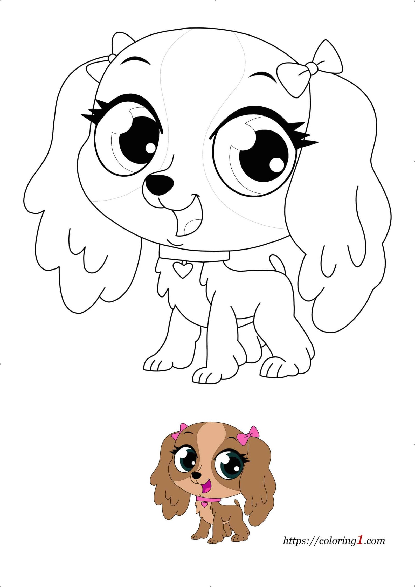 Nutmeg Dash Petshop Dog coloring page for girls to print