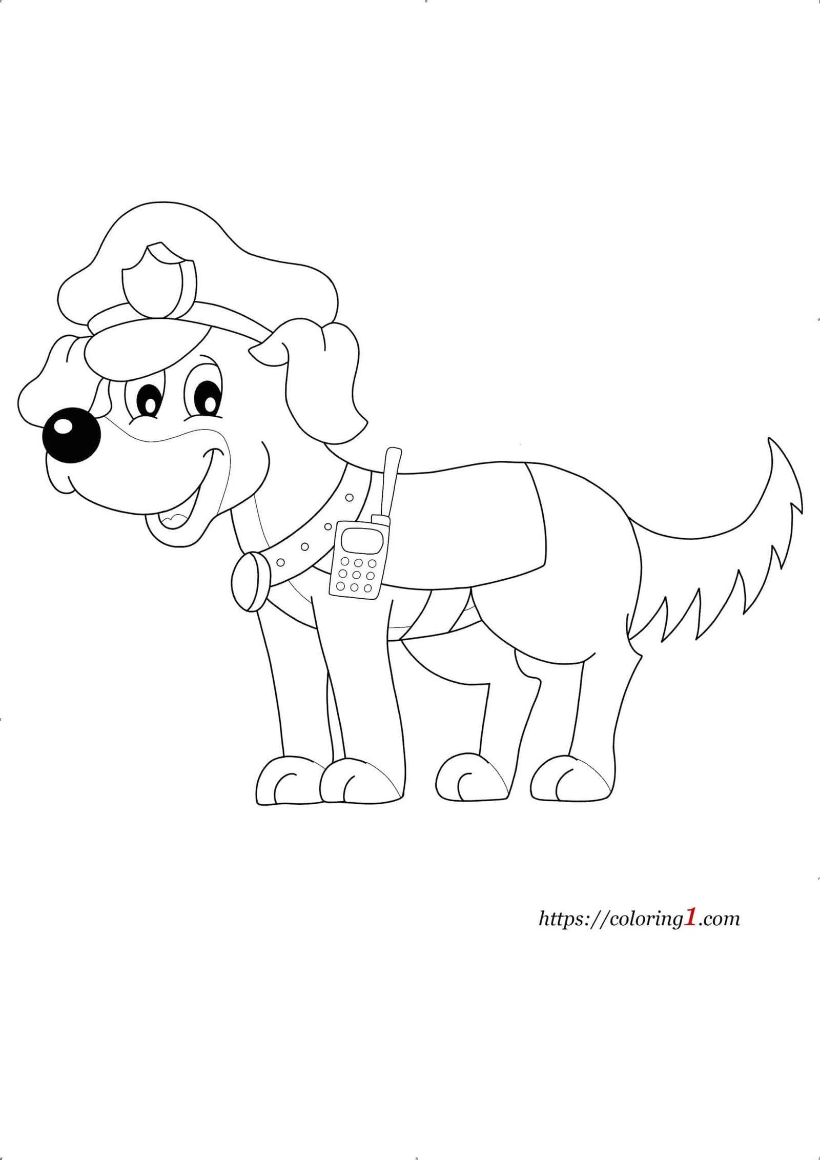 Police Dog coloring page