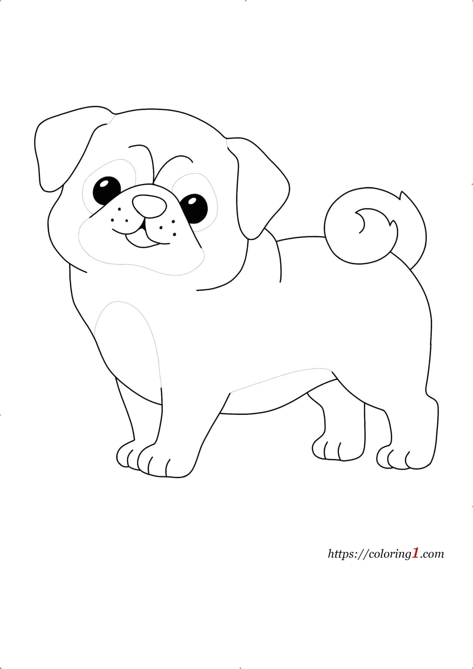 Pug Dog coloring page