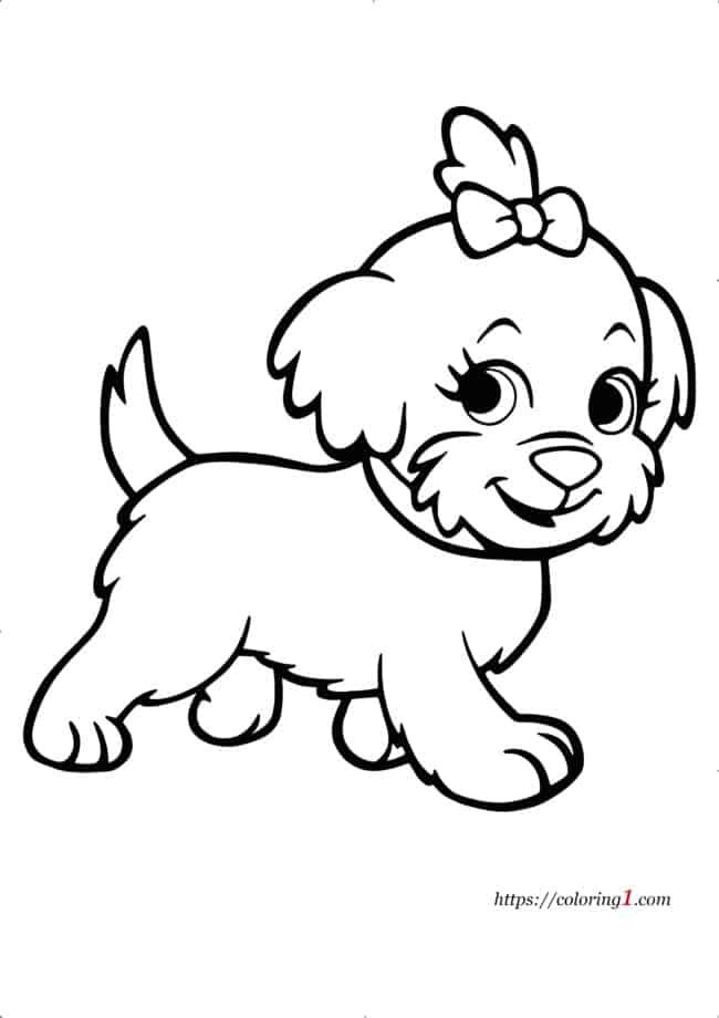Puppy Kleurplaat Hond