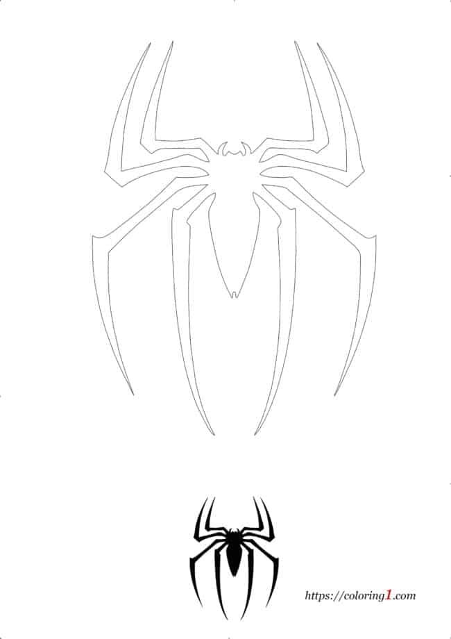 Spiderman Logo gemakkelijke kleurplaat om af te drukken