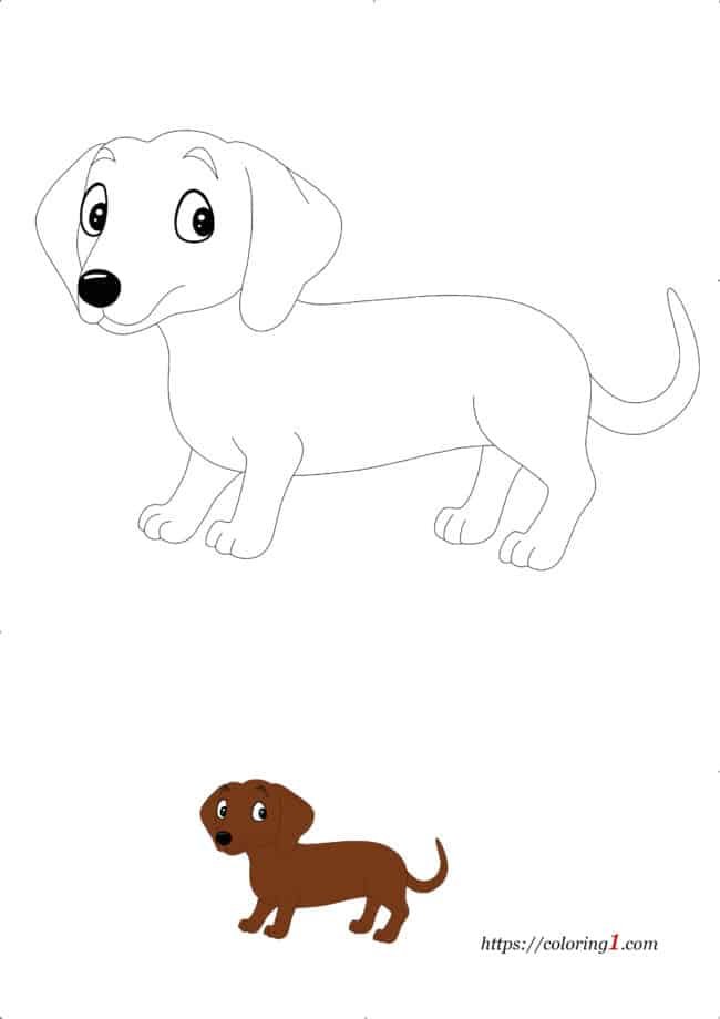 Weiner Dog Breed coloring page to print