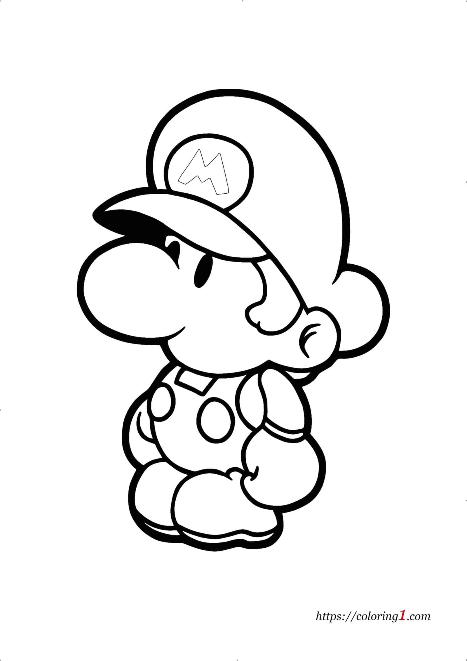 Kleurplaat Baby Mario