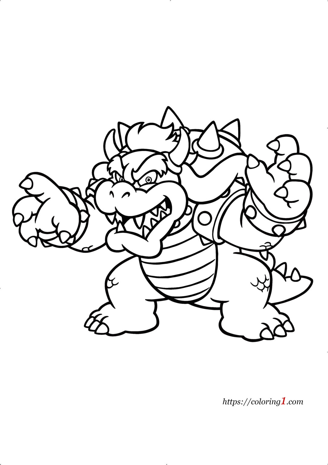 Bowser Mario Coloring Pages - 2 Free Coloring Sheets (2021)