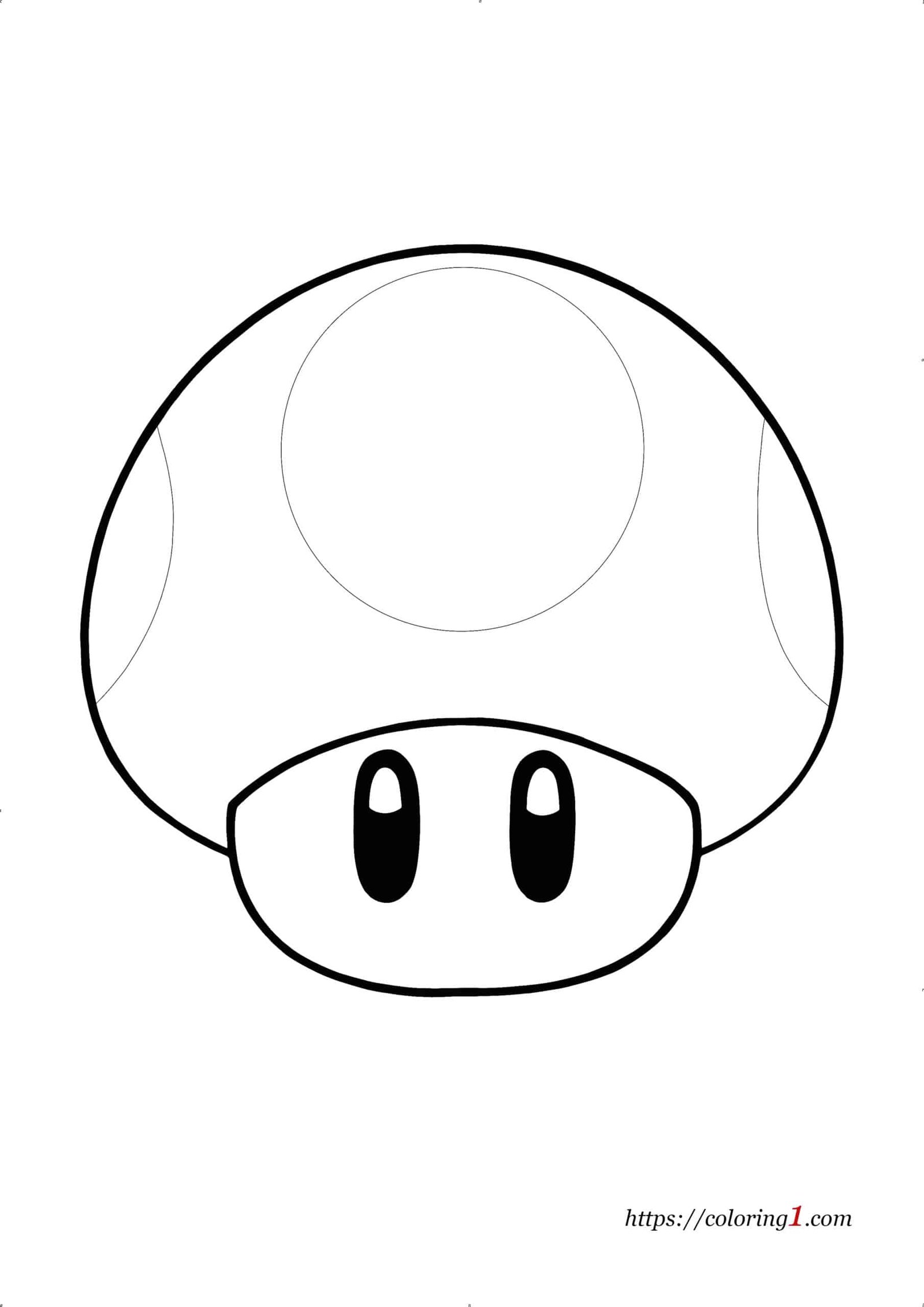Mario Mushroom coloring page