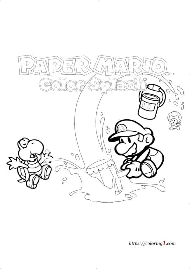 Paper Mario Color Splash coloring page
