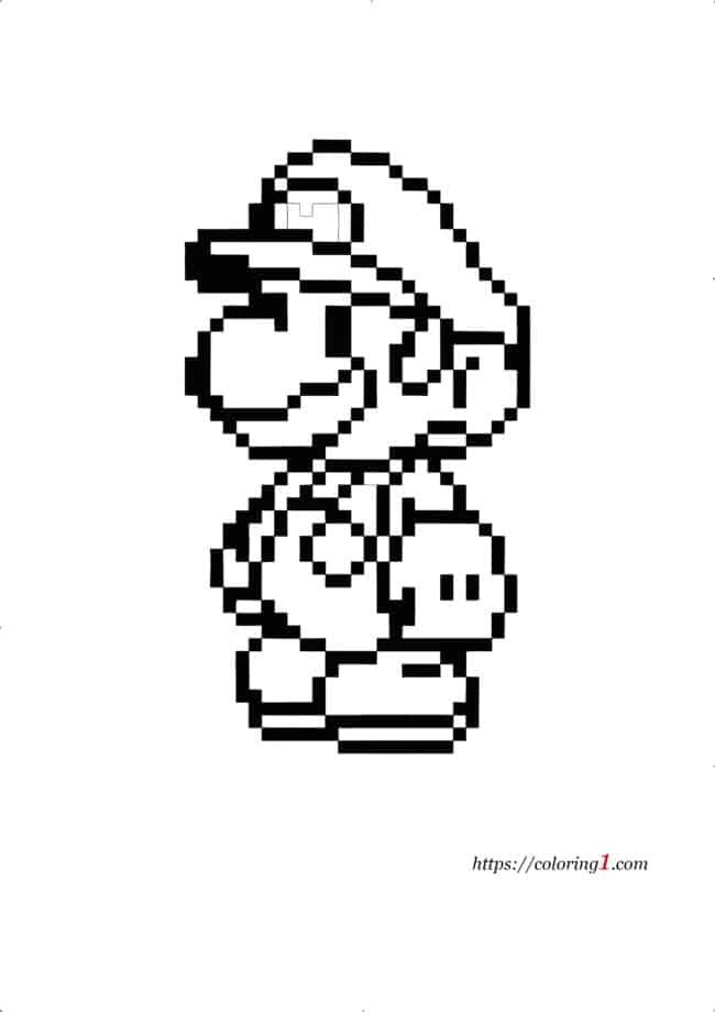 Coloriage Pixel Mario