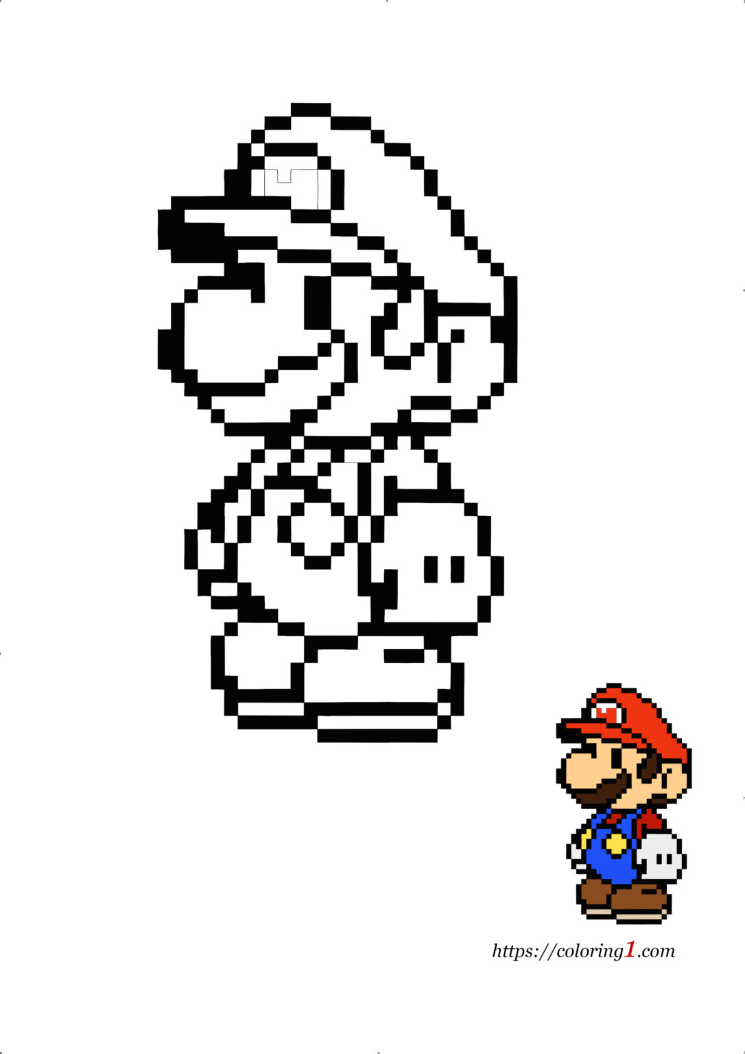 Pixel Mario Coloring Pages 2 Free Coloring Sheets 2021   Pixel Mario With Sample 1086x1536 