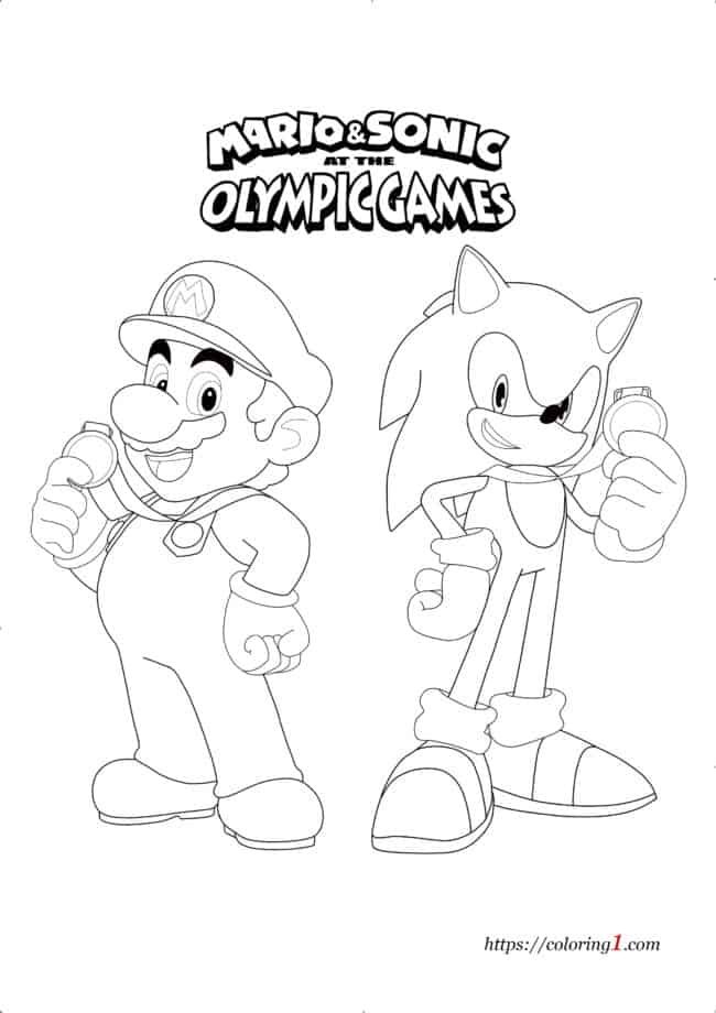 Kleurplaten Mario En Sonic Op De Olympische Winterspelen