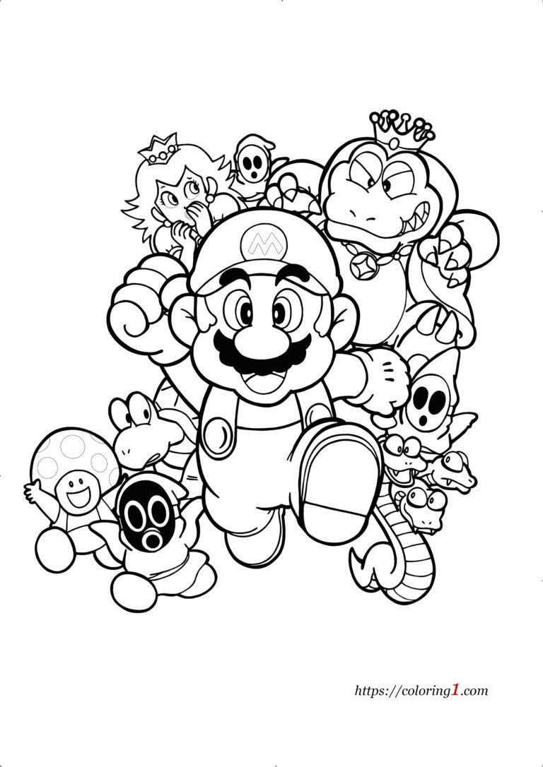 Super Mario Bros Coloring Pages - 2 Free Coloring Sheets (2021)