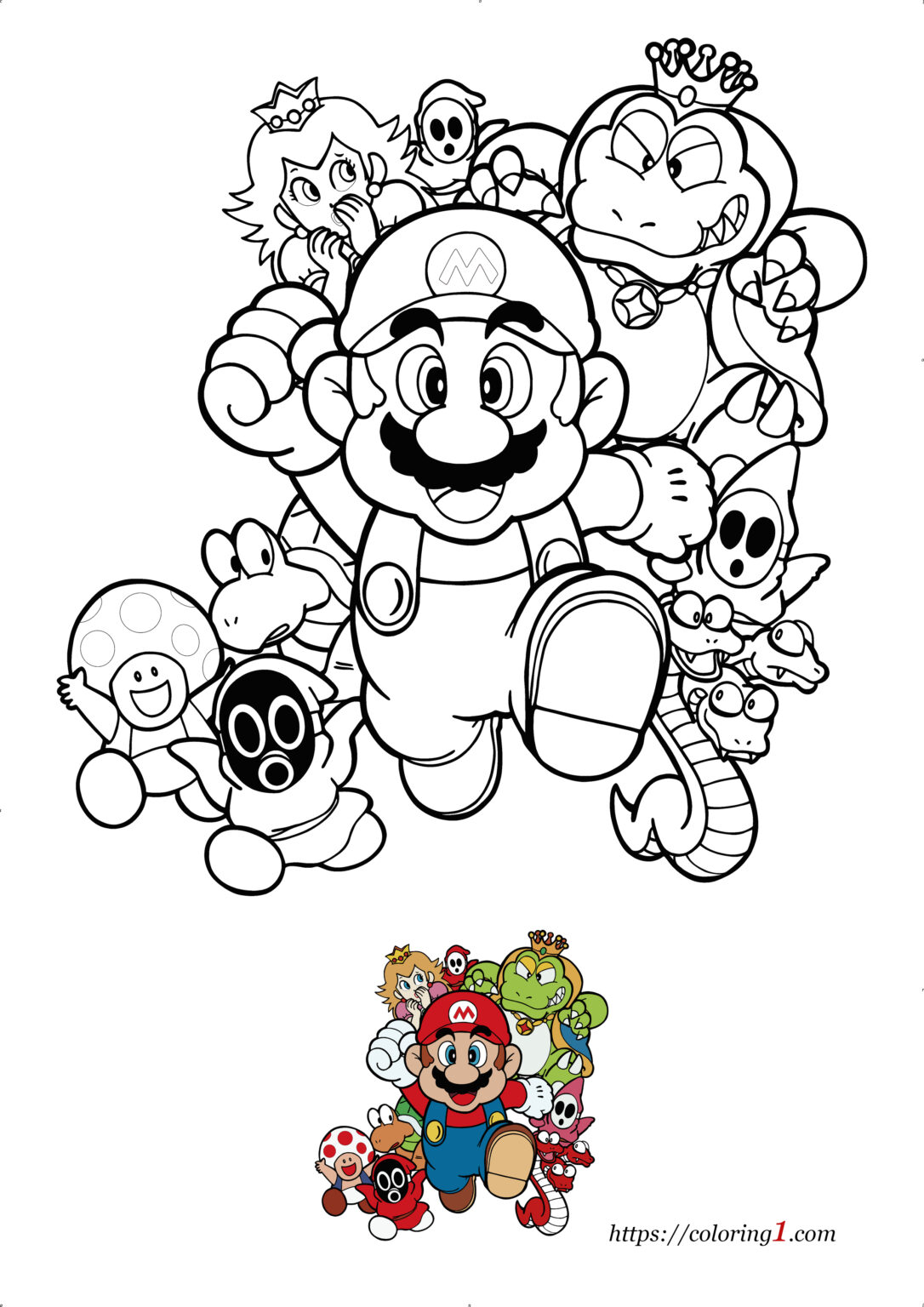 Super Mario Bros Coloring Pages - 2 Free Coloring Sheets (2021)