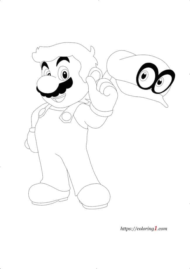 Kleurplaat Super Mario Odyssey