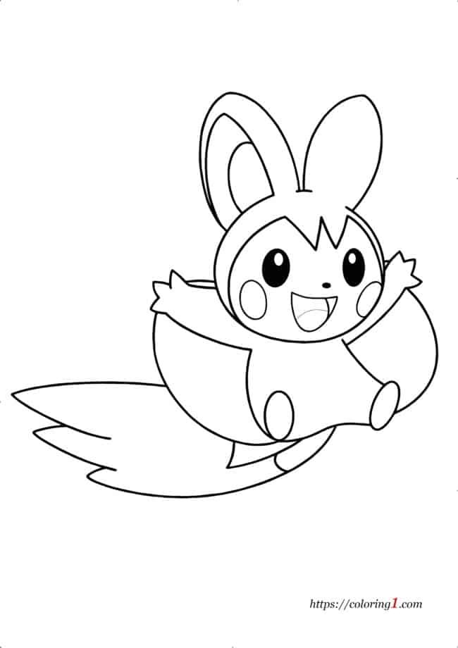 Cute Pokemon Emolga coloring page