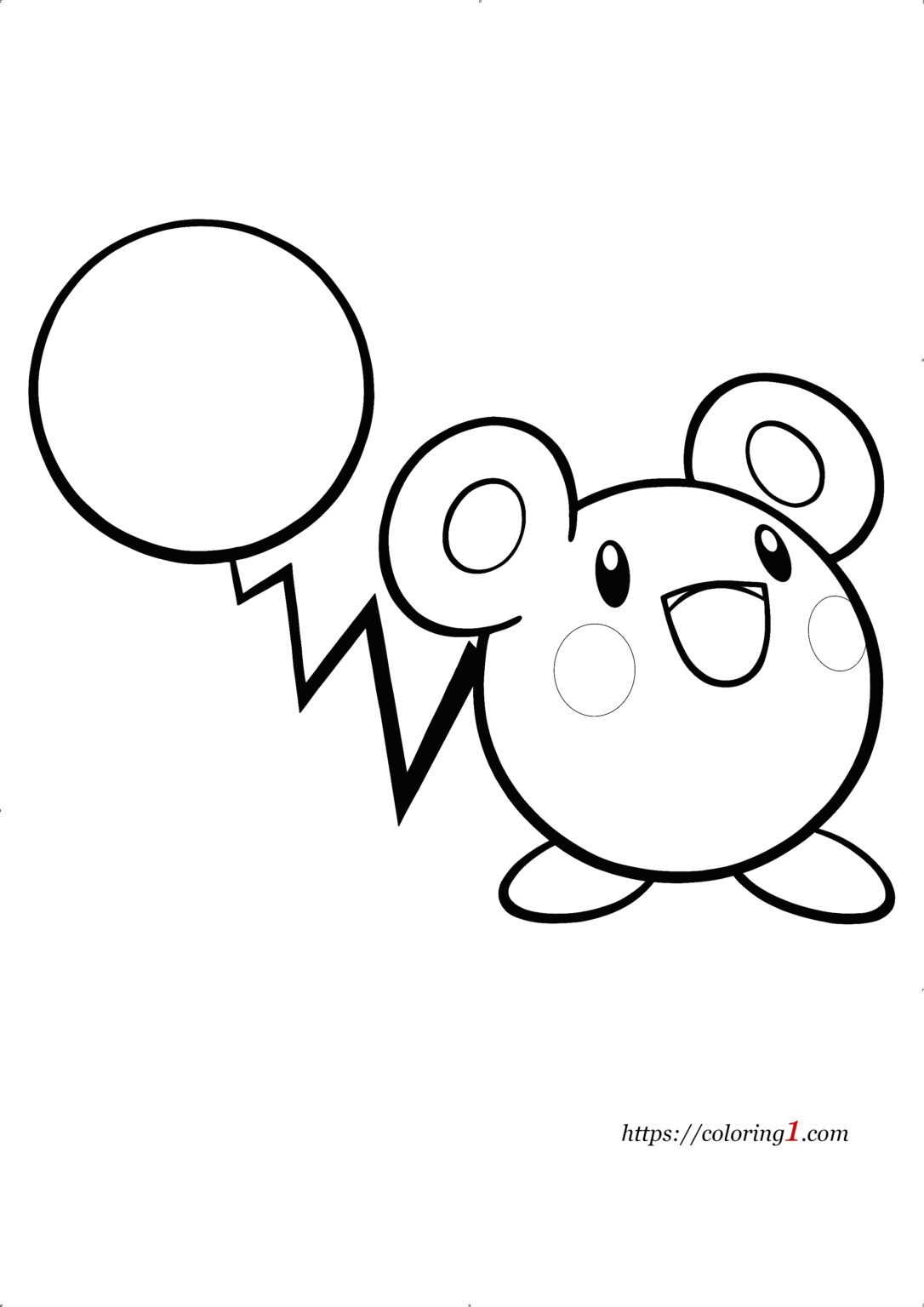 azurill coloring page template pokemon