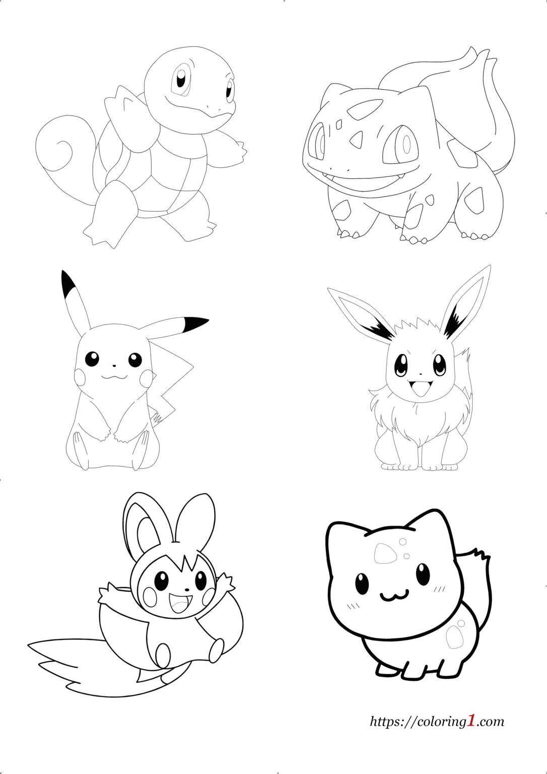 Pokemon Characters Coloring Pages - 2 Free Coloring Sheets (2021)