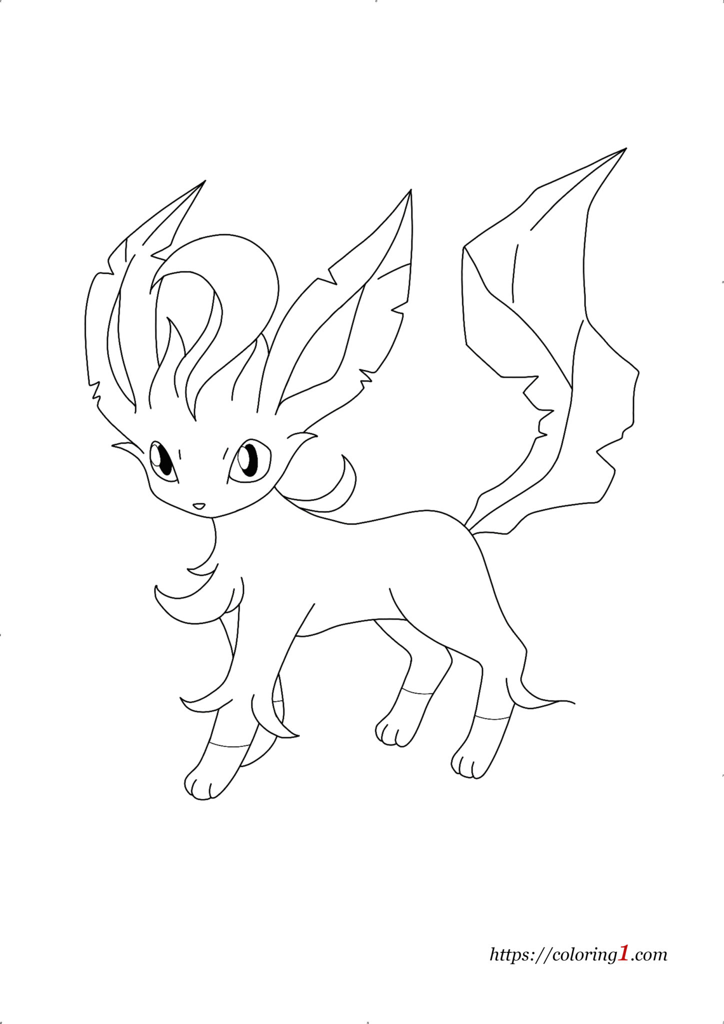 Pokemon Eevee Evolutions - Leafeon Coloring Pages - 2 Free Coloring ...