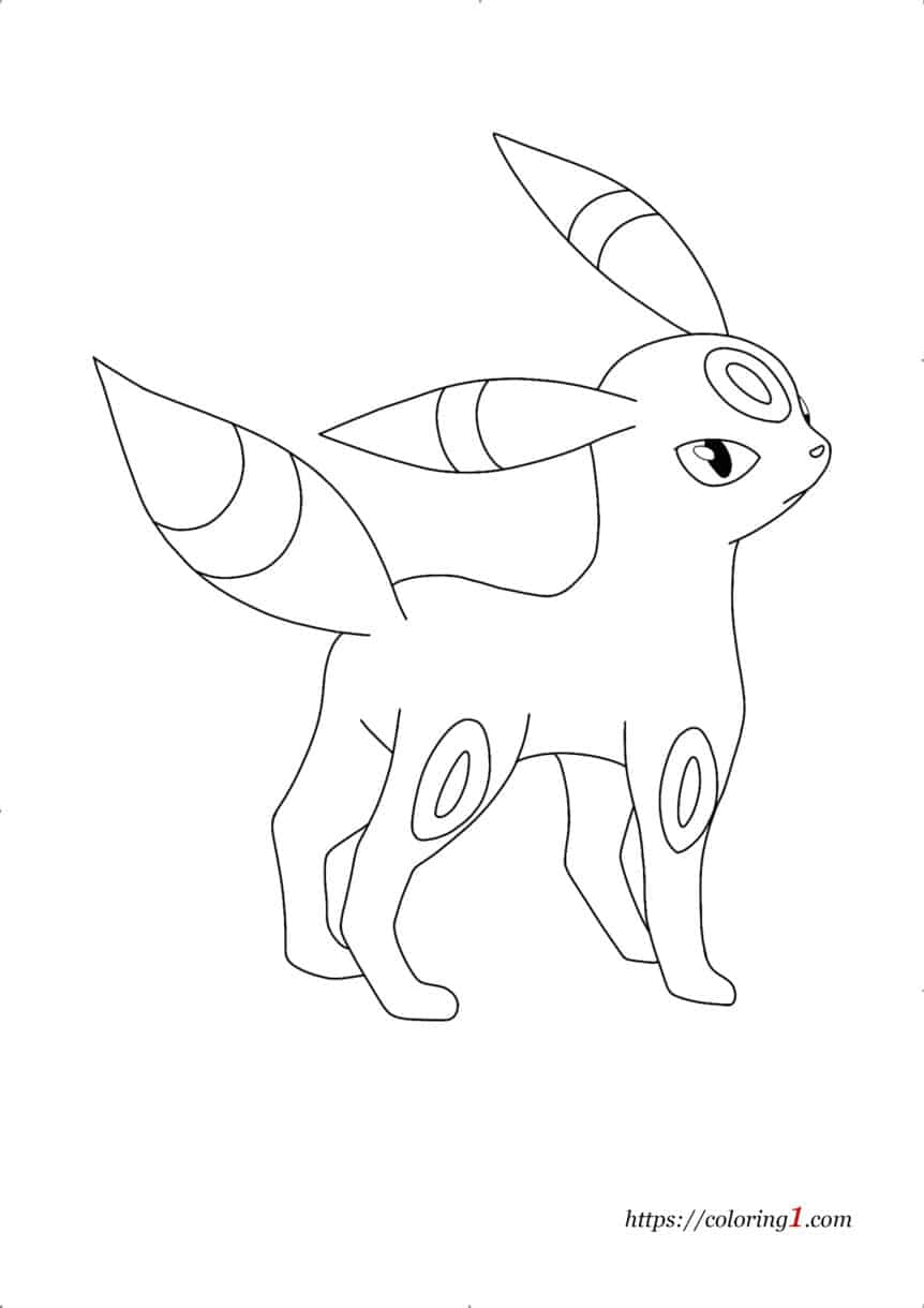 Pokemon Eevee Evolutions - Umbreon Coloring Pages - 2 Free Coloring ...