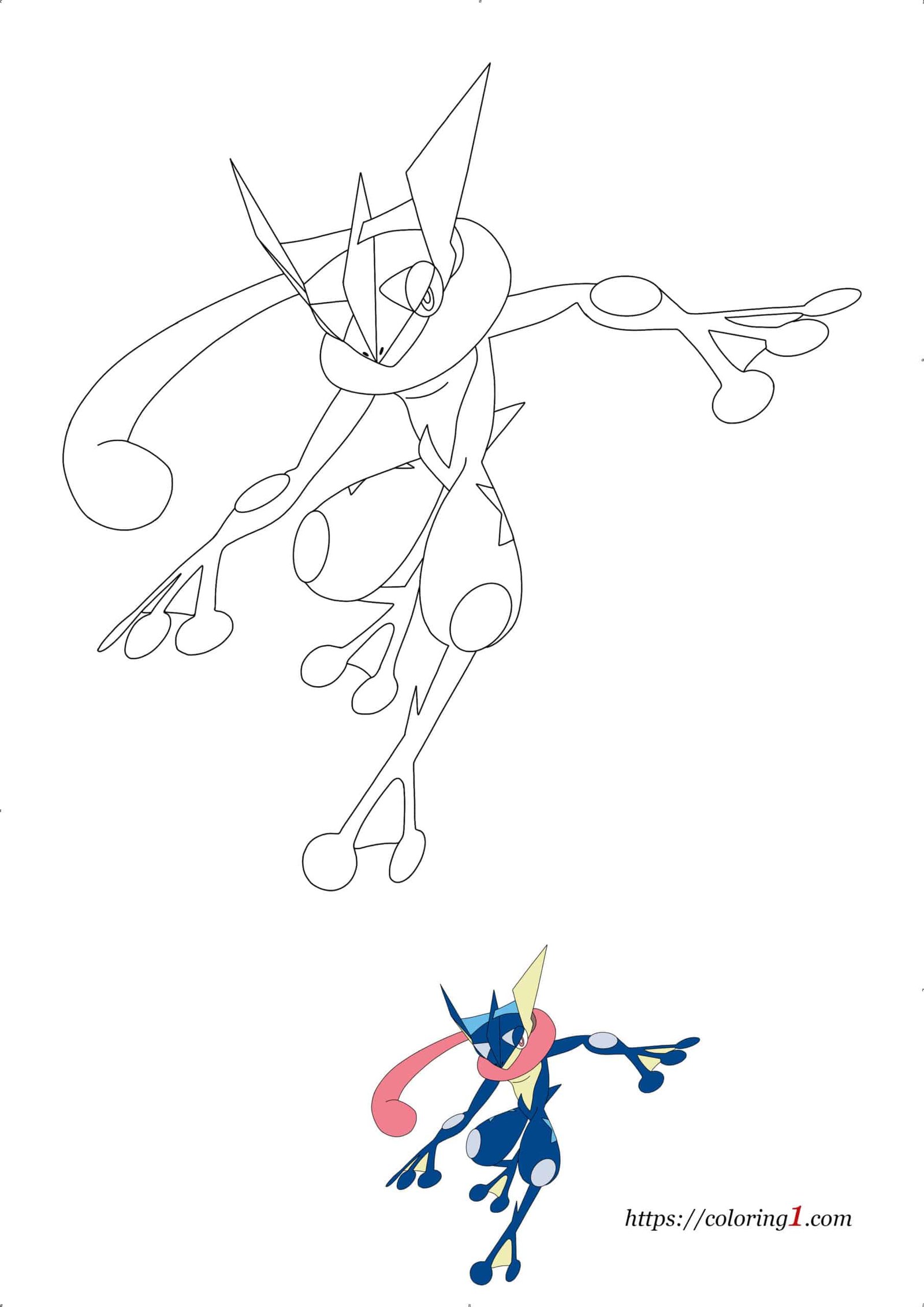 Pokemon Greninja free online coloring page to print for kids