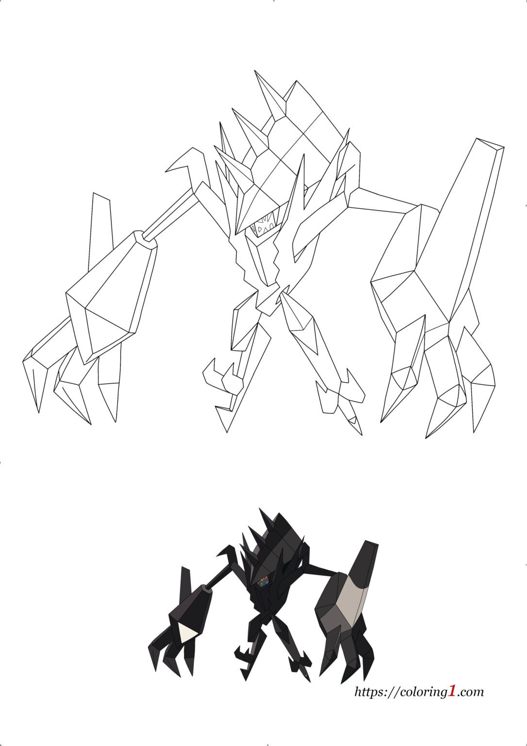 Pokemon Necrozma Coloring Pages Free Coloring Sheets