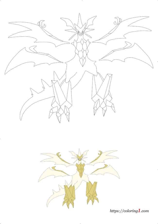 Pokemon Ultra Necrozma free printable coloring page for adults and kids
