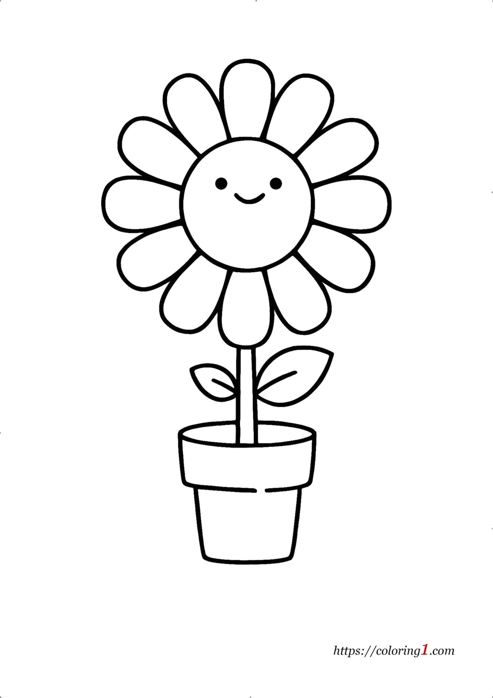 Cute Flower coloring page