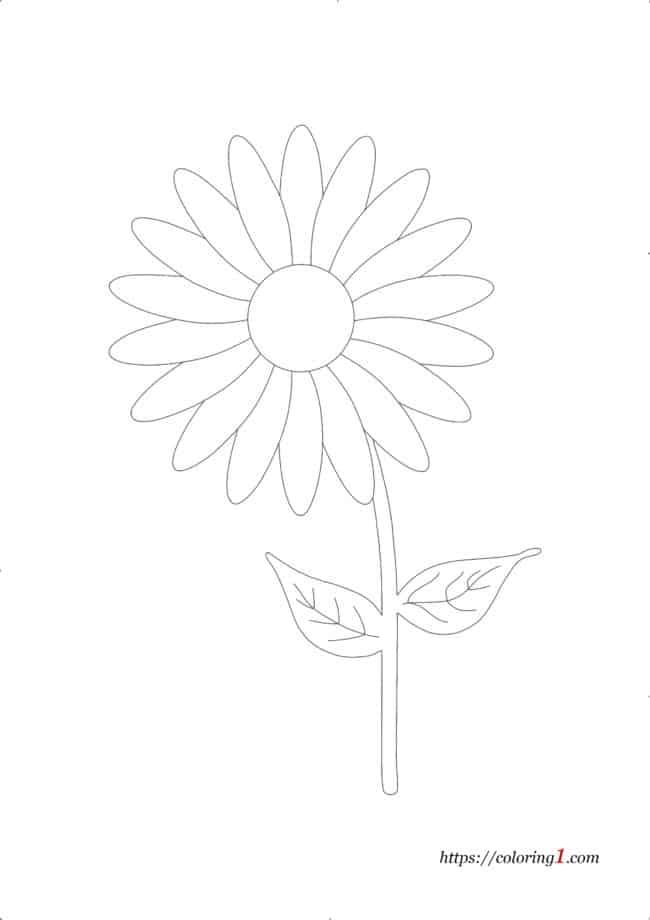 Simple Flower coloring page