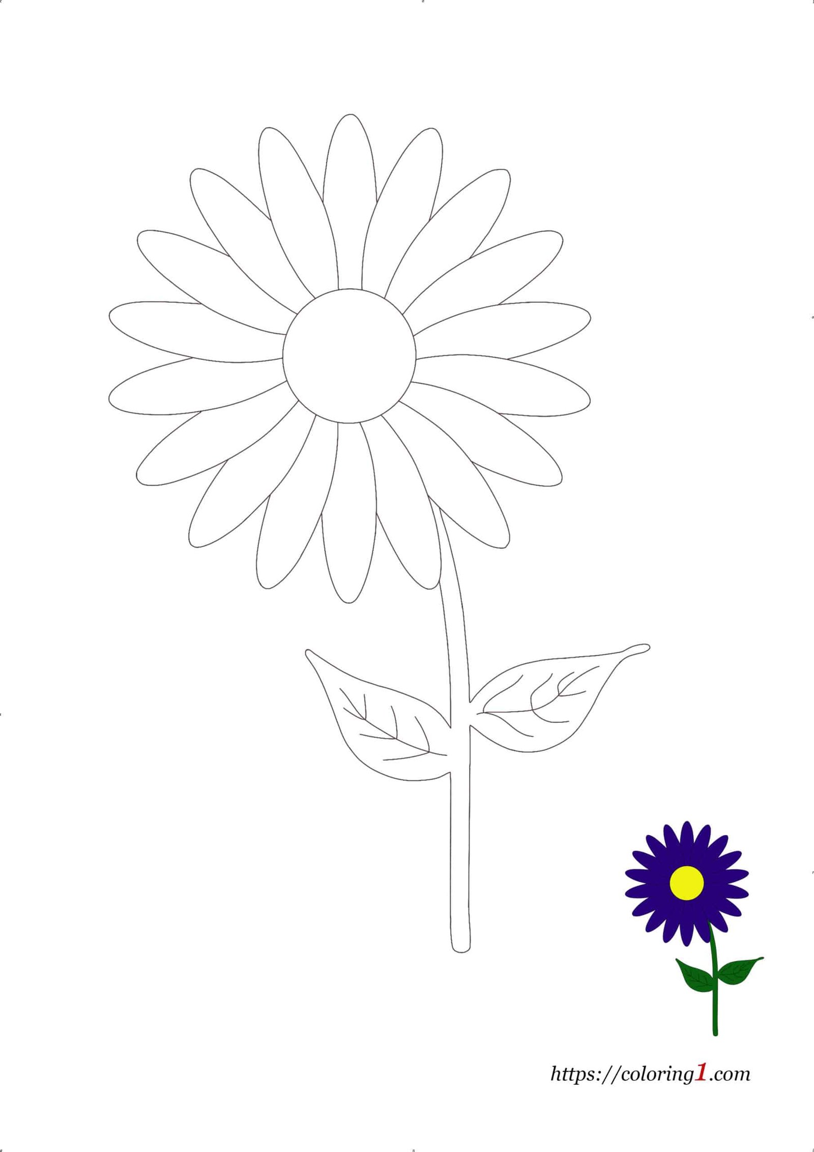 Eenvoudige bloem gratis afdrukbare kleurplaat voor kinderen
