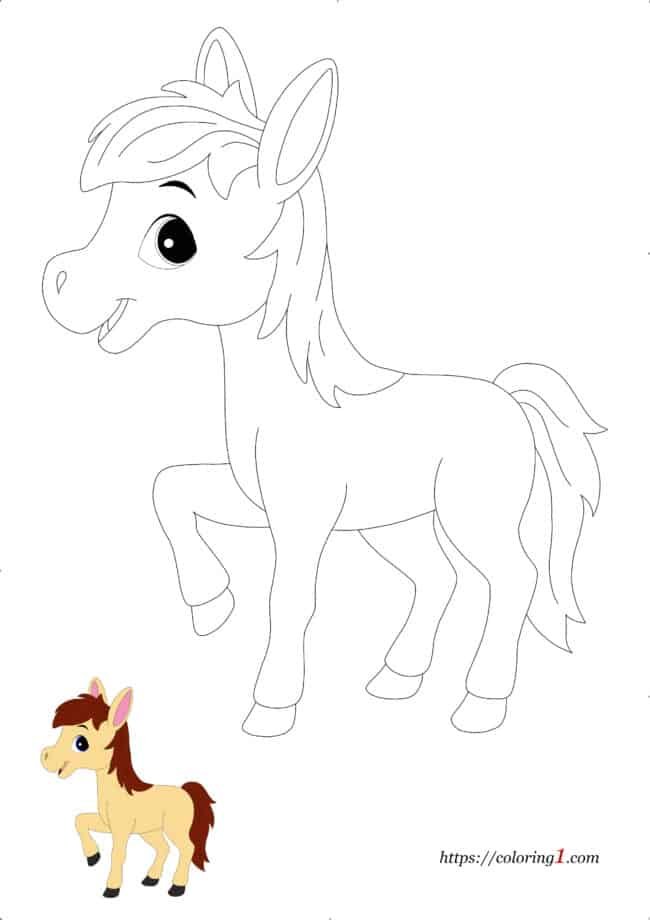 Beautiful Horse easy coloring page to print