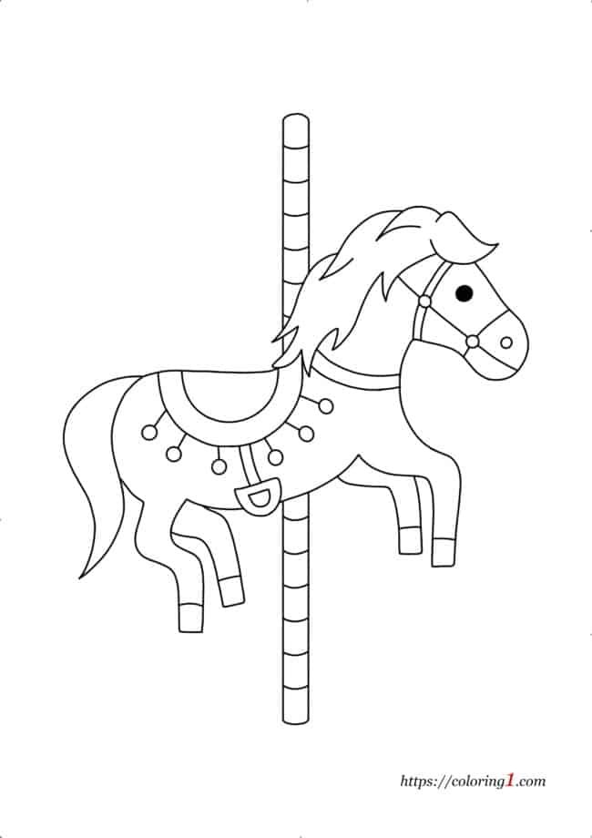 Kleurplaat Carrousel Paard
