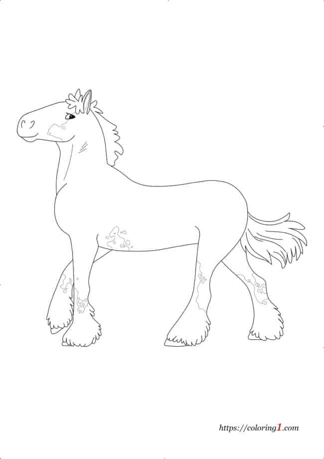 Coloriage Le Clydesdale Cheval